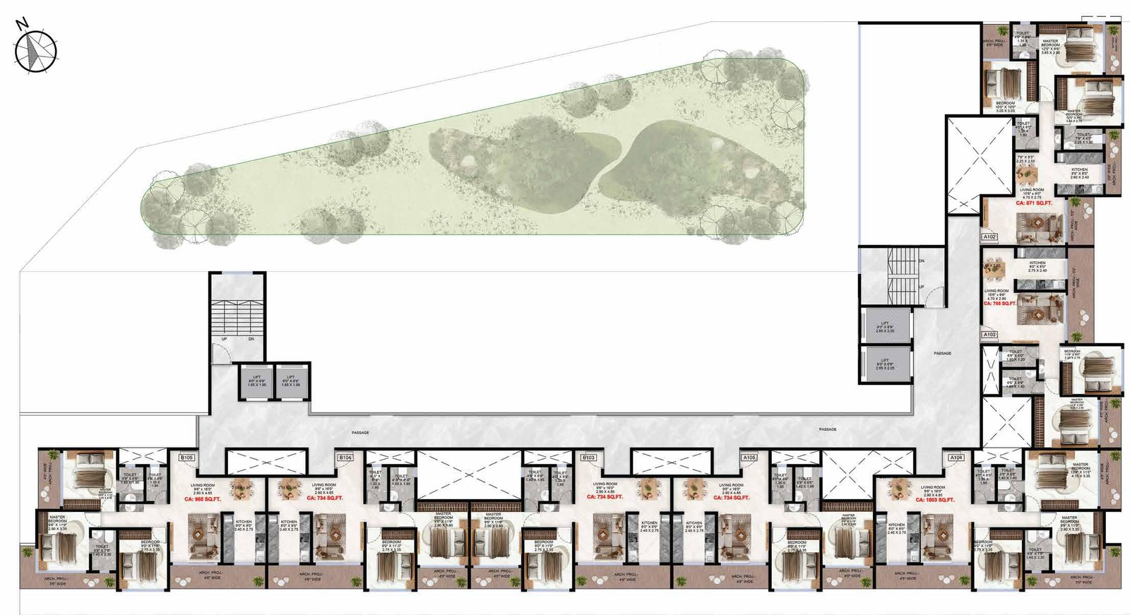Typical Floor Plan - Tower 1